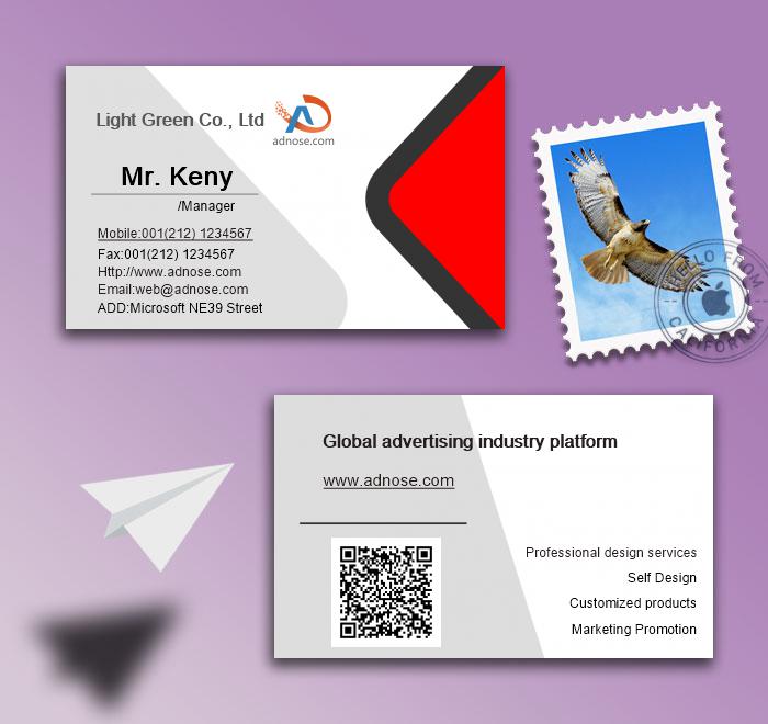 Red gray simple business card2