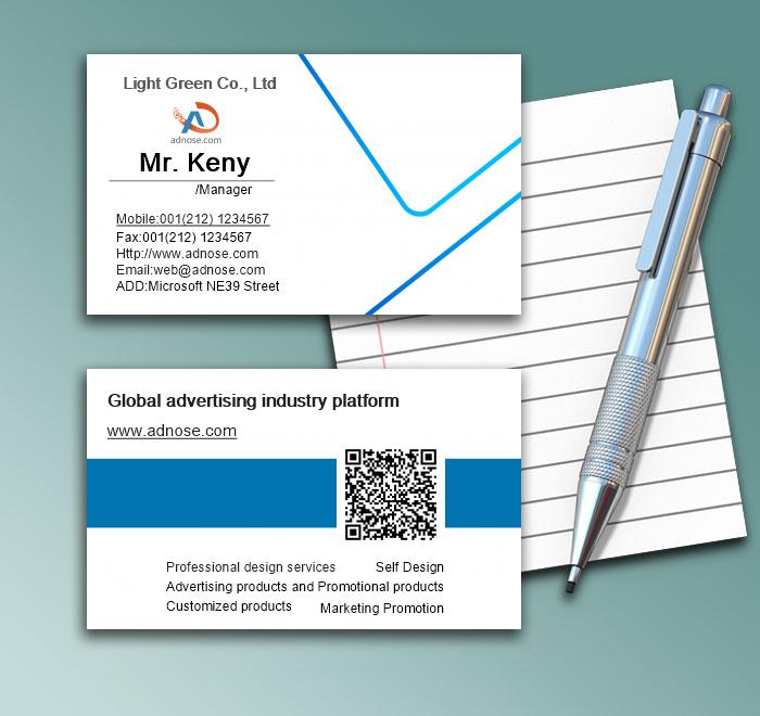Blue line simple business card1