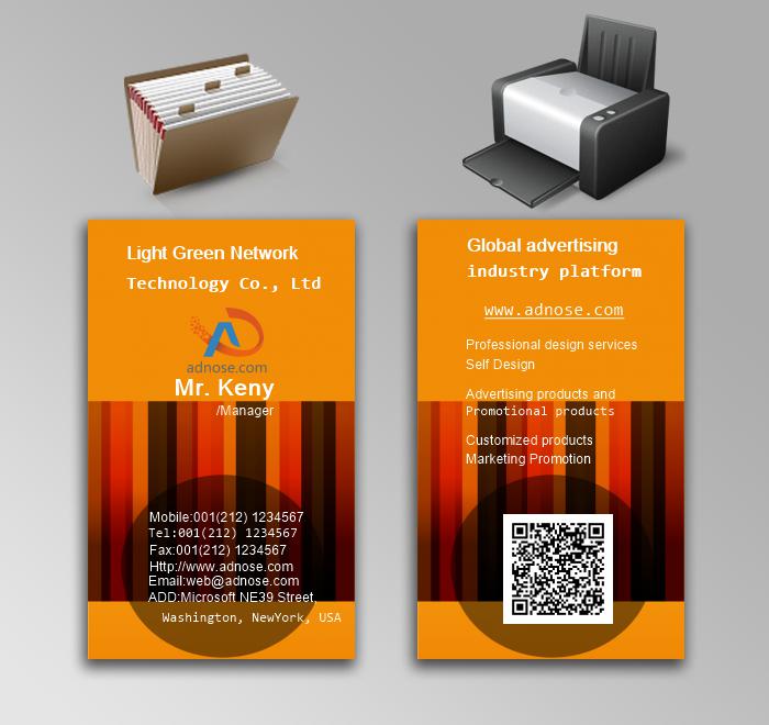 Orange stripe business card3