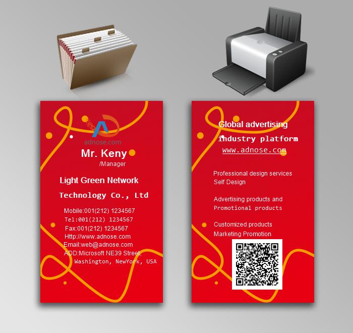 Romantic red art company business card3