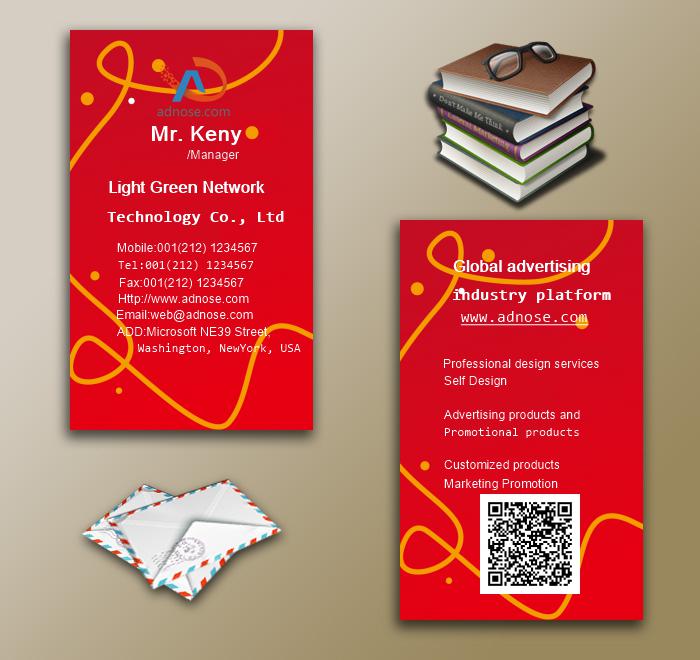 Romantic red art company business card6