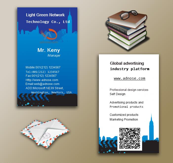 Classic blue background building business card 6