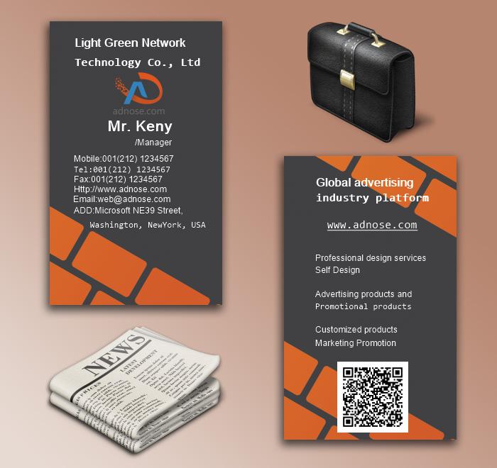 Simple perso<em></em>nality orange decoration business card5